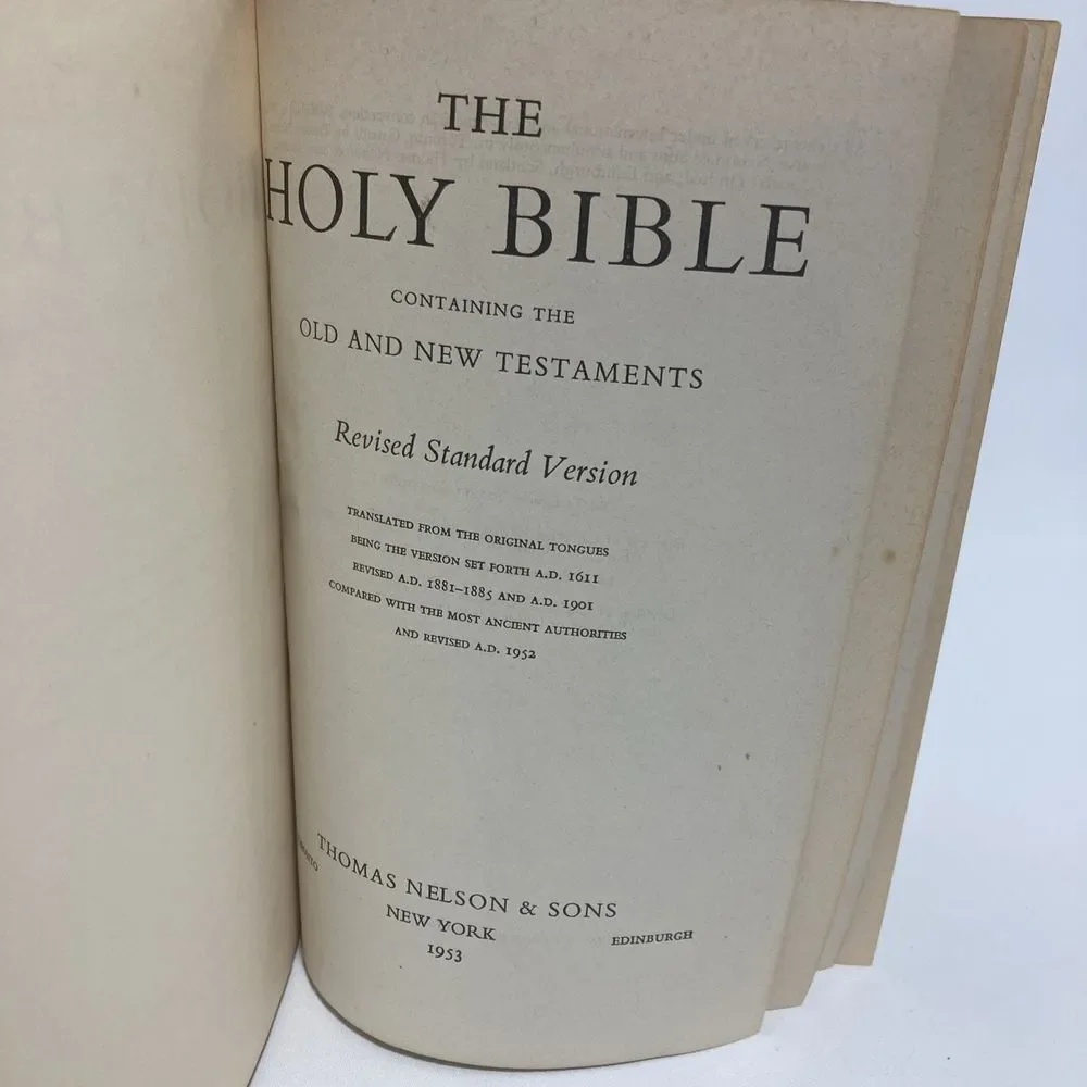 Vintage 1953 Holy Bible Revised Standard Version Thomas Nelson Vintage Hardcover